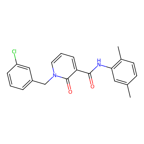 1-[(3-chlorophenyl)methyl]-N-(2,5-dimethylphenyl)-2-oxo-1,2-dihydropyridine-3-carboxamide structure