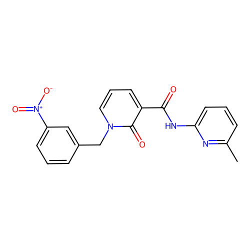 N-(6-methylpyridin-2-yl)-1-[(3-nitrophenyl)methyl]-2-oxo-1,2-dihydropyridine-3-carboxamide structure