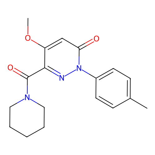 5-Methoxy-2-(4-methylphenyl)-6-(piperidine-1-carbonyl)pyridazin-3-one structure
