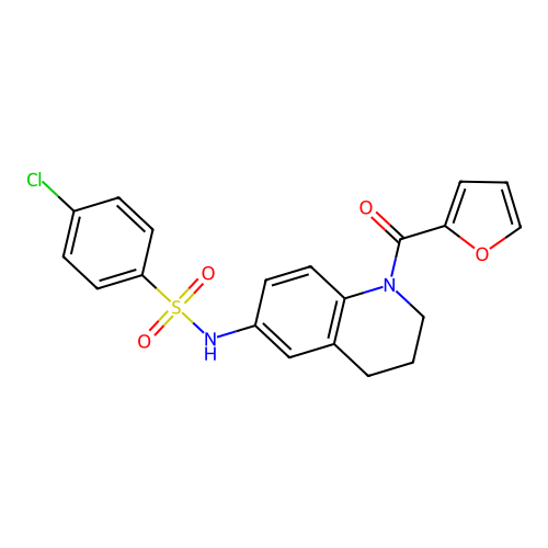 4-chloro-N-[1-(furan-2-carbonyl)-3,4-dihydro-2H-quinolin-6-yl]benzenesulfonamide structure