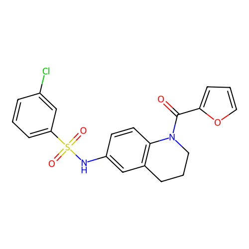 3-chloro-N-[1-(furan-2-carbonyl)-1,2,3,4-tetrahydroquinolin-6-yl]benzene-1-sulfonamide structure