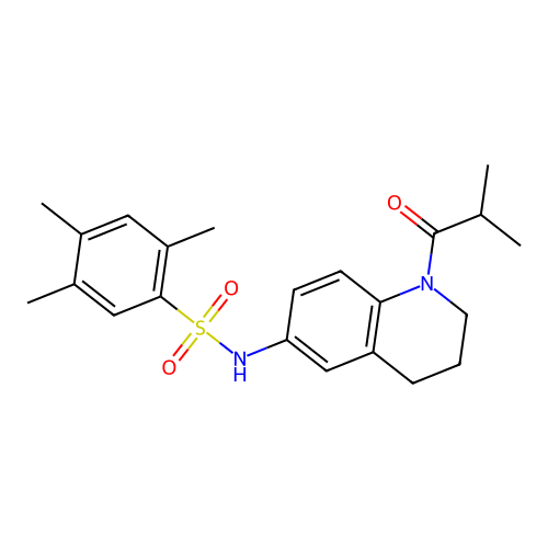 2,4,5-trimethyl-N-[1-(2-methylpropanoyl)-1,2,3,4-tetrahydroquinolin-6-yl]benzene-1-sulfonamide structure