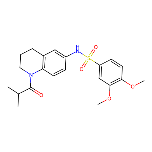 N-(1-isobutyryl-1,2,3,4-tetrahydroquinolin-6-yl)-3,4-dimethoxybenzenesulfonamide structure