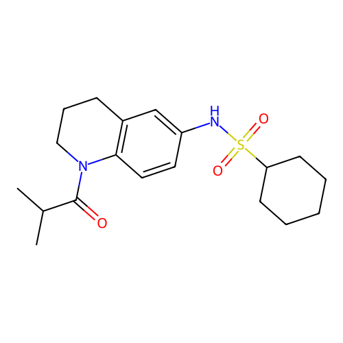 N-(1-isobutyryl-1,2,3,4-tetrahydroquinolin-6-yl)cyclohexanesulfonamide structure