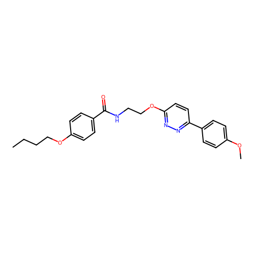4-butoxy-N-[2-[6-(4-methoxyphenyl)pyridazin-3-yl]oxyethyl]benzamide structure