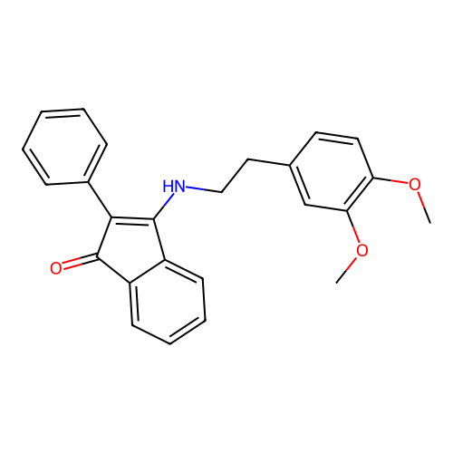 3-[2-(3,4-Dimethoxyphenyl)ethylamino]-2-phenylinden-1-one structure
