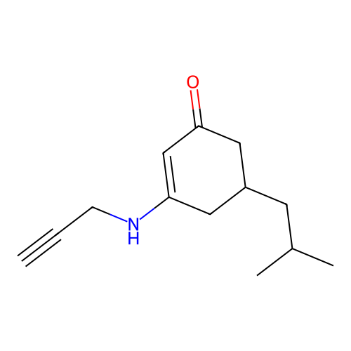 5-(2-Methylpropyl)-3-(prop-2-ynylamino)cyclohex-2-en-1-one structure