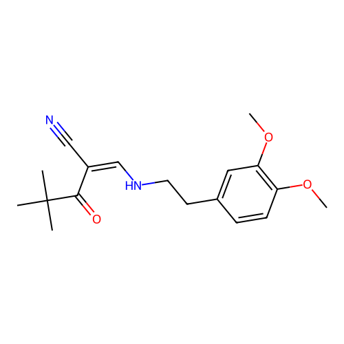 3-((2-(3,4-DIMETHOXYPHENYL)ETHYL)AMINO)-2-(2,2-DIMETHYLPROPANOYL)PROP-2-ENENITRILE structure