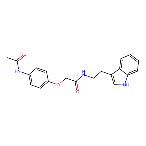 2-(4-acetamidophenoxy)-N-[2-(1H-indol-3-yl)ethyl]acetamide structure