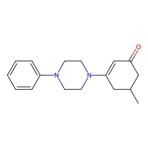 5-Methyl-3-(4-phenylpiperazin-1-yl)cyclohex-2-en-1-one structure
