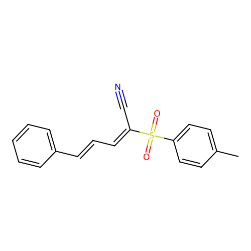 (2E,4E)-2-[(4-methylphenyl)sulfonyl]-5-phenyl-2,4-pentadienenitrile structure