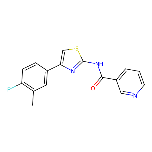 N-[4-(4-fluoro-3-methylphenyl)-1,3-thiazol-2-yl]pyridine-3-carboxamide structure