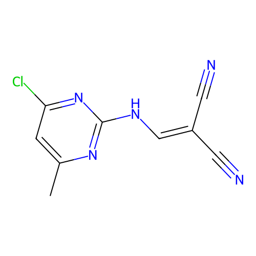 2-{[(4-Chloro-6-methylpyrimidin-2-yl)amino]methylidene}propanedinitrile structure