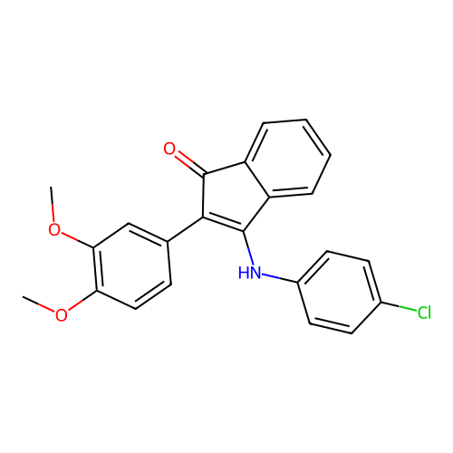 3-(4-chloroanilino)-2-(3,4-dimethoxyphenyl)-1H-inden-1-one structure