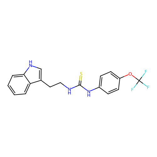 N-[2-(1H-indol-3-yl)ethyl]-N'-[4-(trifluoromethoxy)phenyl]thiourea structure