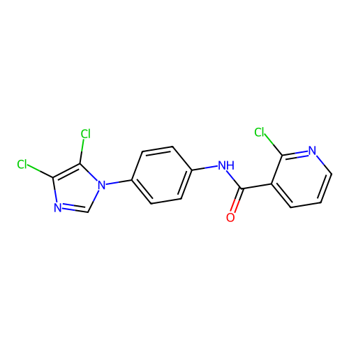 2-chloro-N-[4-(4,5-dichloroimidazol-1-yl)phenyl]pyridine-3-carboxamide structure