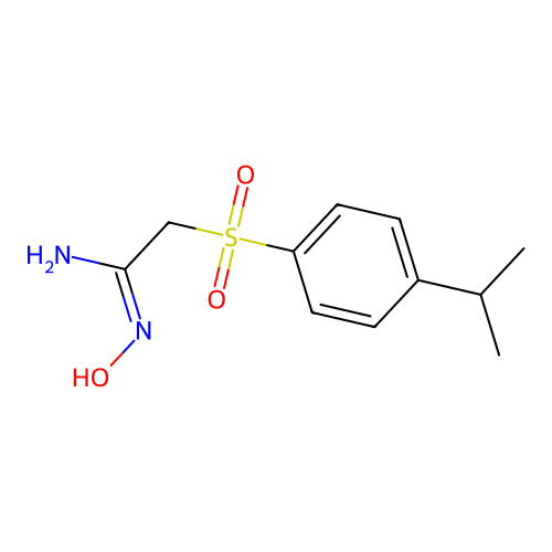 N'-hydroxy-2-(4-propan-2-ylphenyl)sulfonylethanimidamide structure