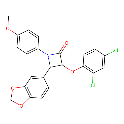 4-BENZO[D]1,3-DIOXOLEN-5-YL-3-(2,4-DICHLOROPHENOXY)-1-(4-METHOXYPHENYL)AZETIDIN-2-ONE structure