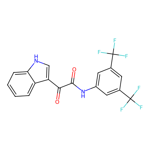 N-[3,5-bis(trifluoromethyl)phenyl]-2-(1H-indol-3-yl)-2-oxoacetamide structure