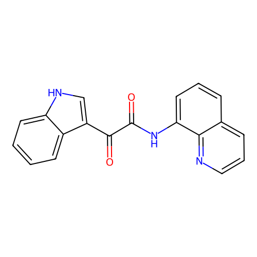 2-(1H-indol-3-yl)-2-oxo-N-(quinolin-8-yl)acetamide structure