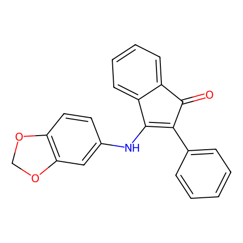 3-(1,3-benzodioxol-5-ylamino)-2-phenyl-1H-inden-1-one structure