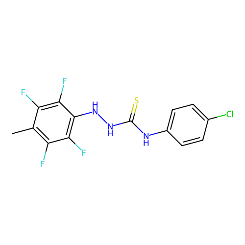 1-(4-chlorophenyl)-3-[(2,3,5,6-tetrafluoro-4-methylphenyl)amino]thiourea structure