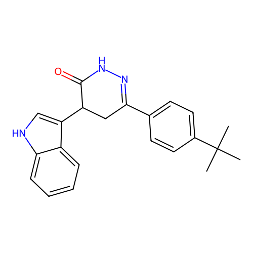 6-(4-tert-butylphenyl)-4-(1H-indol-3-yl)-2,3,4,5-tetrahydropyridazin-3-one structure