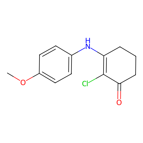 2-Chloro-3-[(4-methoxyphenyl)amino]cyclohex-2-en-1-one structure