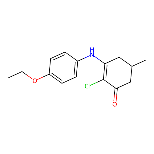 2-Chloro-3-[(4-ethoxyphenyl)amino]-5-methylcyclohex-2-en-1-one structure