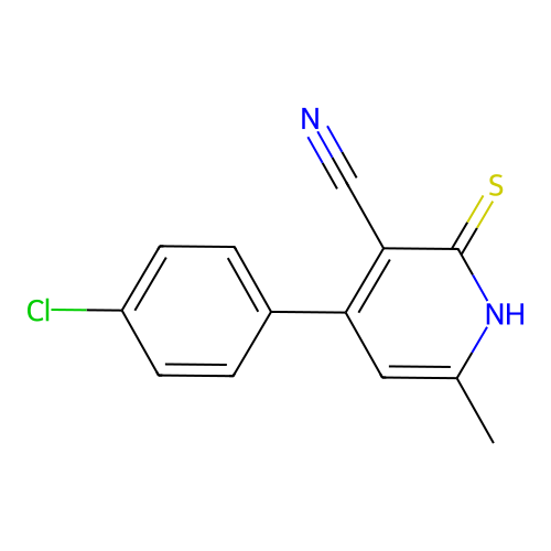 4-(4-chlorophenyl)-6-methyl-2-sulfanylidene-1H-pyridine-3-carbonitrile structure