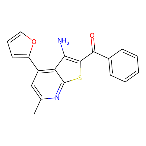 (3-Amino-4-(furan-2-yl)-6-methylthieno[2,3-b]pyridin-2-yl)(phenyl)methanone structure