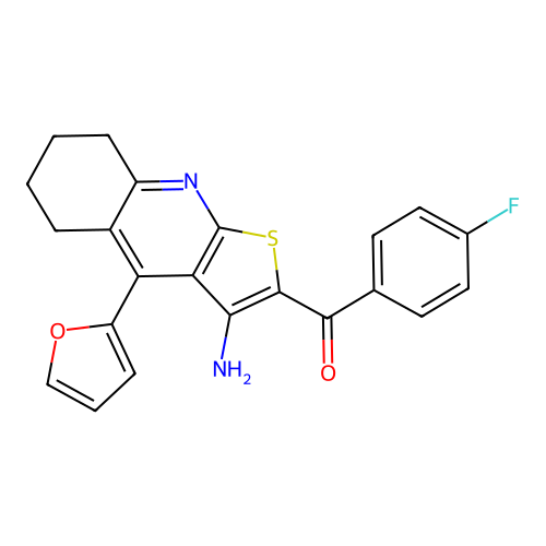 (3-Amino-4-(furan-2-yl)-5,6,7,8-tetrahydrothieno[2,3-b]quinolin-2-yl)(4-fluorophenyl)methanone structure