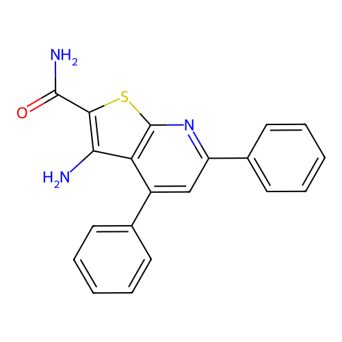 3-Amino-4,6-diphenylthieno[2,3-b]pyridine-2-carboxamide structure