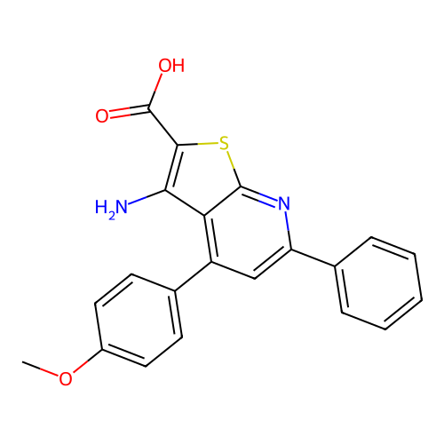 3-Amino-4-(4-methoxyphenyl)-6-phenylthieno[2,3-b]pyridine-2-carboxylic acid structure