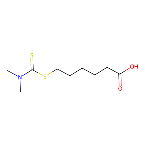 6-[(Dimethylcarbamothioyl)sulfanyl]hexanoic acid structure