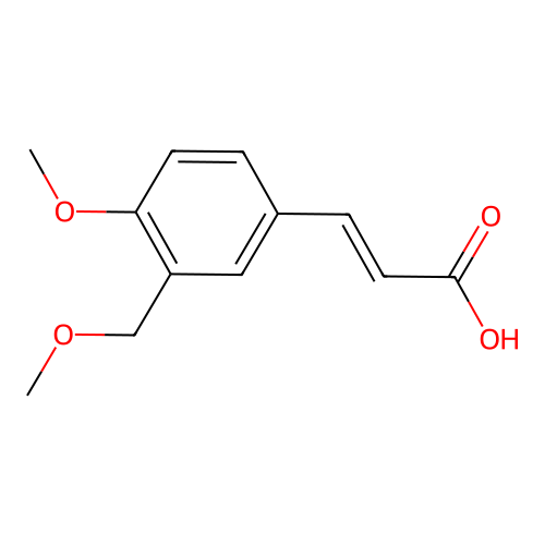 (2E)-3-[4-methoxy-3-(methoxymethyl)phenyl]acrylic acid structure