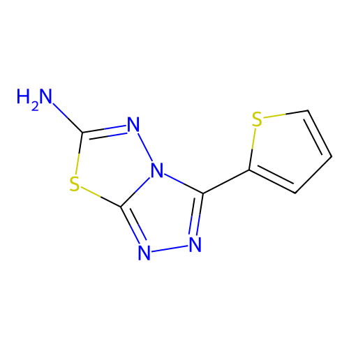 3-(2-Thienyl)-1,2,4-triazolo(3,4-b)(1,3,4)thiadiazol-6-amine structure