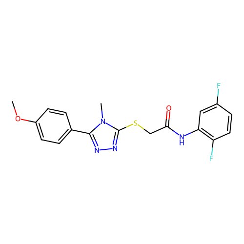 N-(2,5-difluorophenyl)-2-[[5-(4-methoxyphenyl)-4-methyl-1,2,4-triazol-3-yl]sulfanyl]acetamide structure