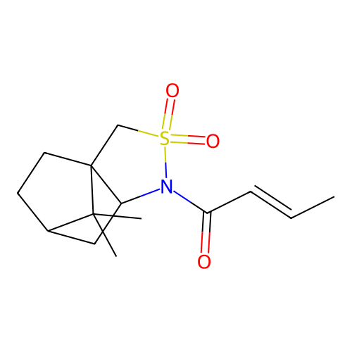(N-Crotonyl)-(2R)-bornane-10,2-sultam structure