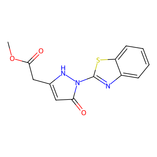 methyl [1-(1,3-benzothiazol-2-yl)-5-hydroxy-1H-pyrazol-3-yl]acetate structure