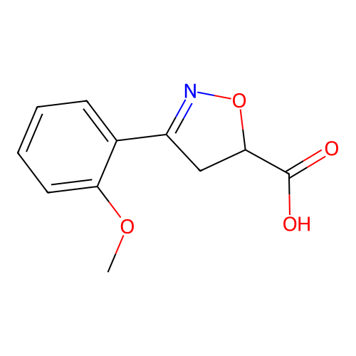 3-(2-Methoxyphenyl)-4,5-dihydroisoxazole-5-carboxylic acid structure