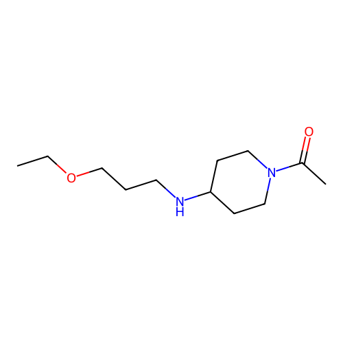 1-acetyl-N-(3-ethoxypropyl)piperidin-4-amine structure