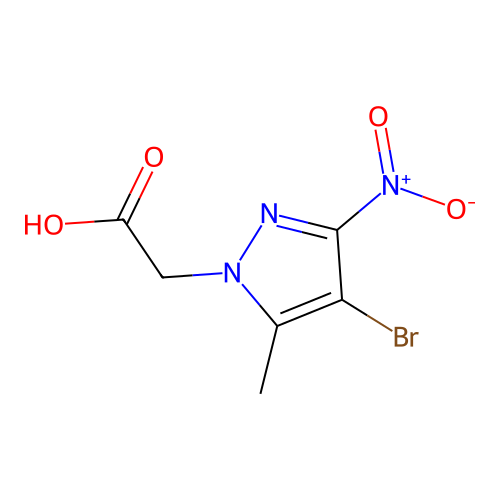 (4-Bromo-5-methyl-3-nitro-1H-pyrazol-1-yl)acetic acid structure