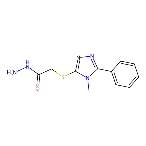 2-[(4-methyl-5-phenyl-4H-1,2,4-triazol-3-yl)thio]acetohydrazide structure