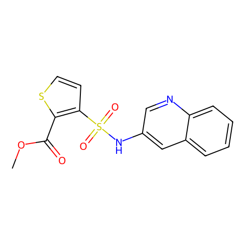 Methyl 3-[(3-quinolinylamino)sulfonyl]-2-thiophenecarboxylate structure