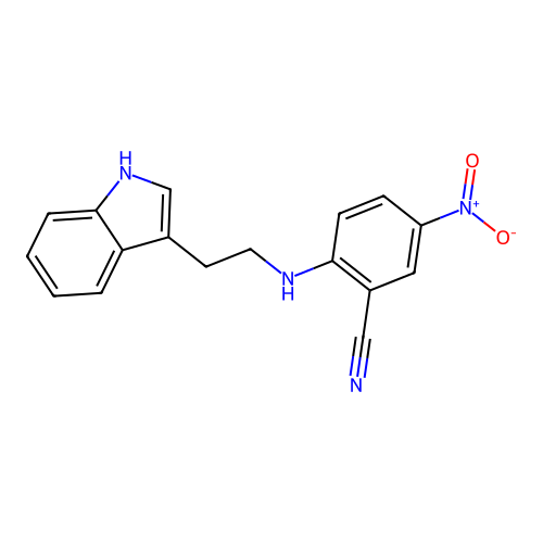 2-{[2-(1H-indol-3-yl)ethyl]amino}-5-nitrobenzonitrile structure