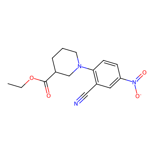 Ethyl 1-(2-cyano-4-nitrophenyl)piperidine-3-carboxylate structure