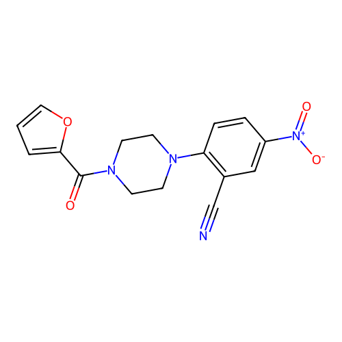 2-[4-(2-Furoyl)piperazin-1-yl]-5-nitrobenzonitrile structure