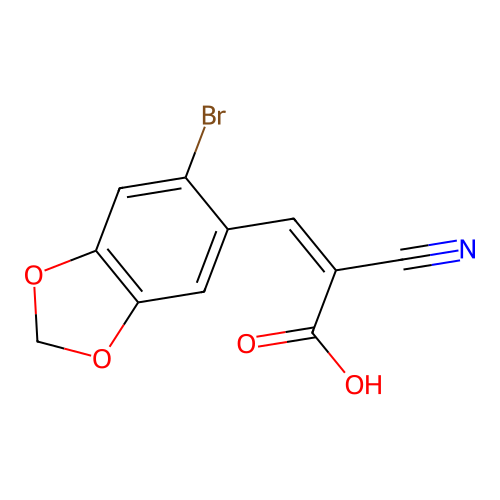 3-(6-Bromo-1,3-benzodioxol-5-yl)-2-cyanoprop-2-enoic acid structure