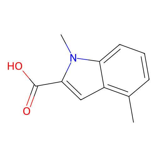 1,4-dimethyl-1H-indole-2-carboxylic acid structure